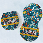 Rocket Science Burp Pads - Velour - Set of 2 w/ Name or Text