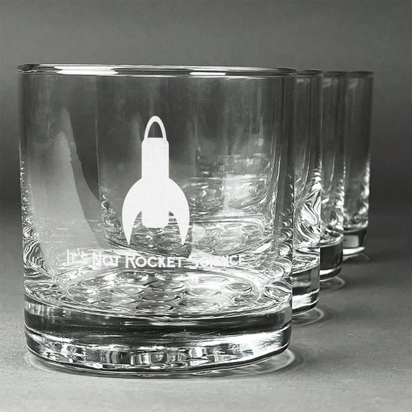Custom Rocket Science Whiskey Glasses (Set of 4) (Personalized)
