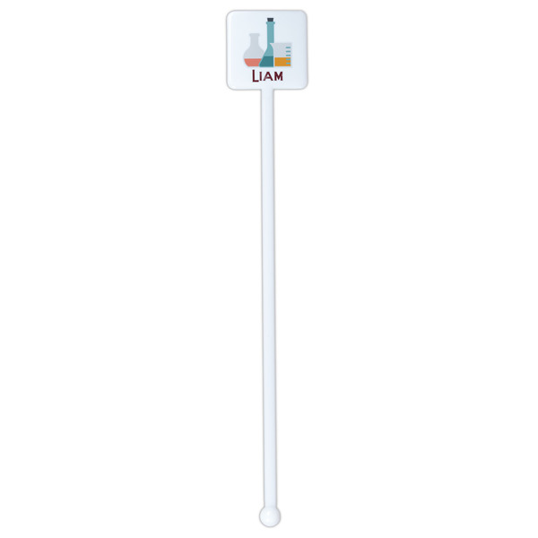 Rocket Science White Plastic Stir Stick - Single Sided - Square - Single Stick