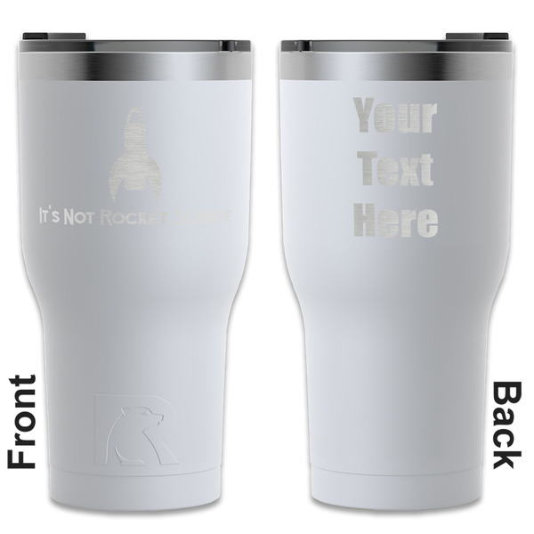 Custom Rocket Science RTIC Tumbler - White - Engraved Front & Back (Personalized)