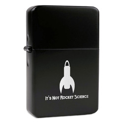 Rocket Science Windproof Lighter - Black - Single Sided & Lid Engraved (Personalized)
