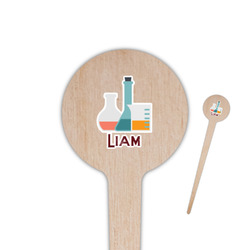Rocket Science 4" Round Wooden Food Picks - Single Sided (Personalized)