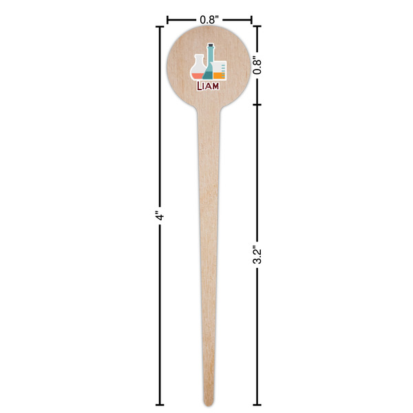 Rocket Science Wooden 4" Food Pick - Round - Dimensions