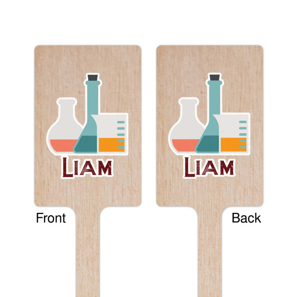Rocket Science Wooden 6.25" Stir Stick - Rectangular - Double Sided - Front & Back