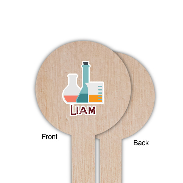 Rocket Science Wooden 6" Food Pick - Round - Single Sided - Front & Back