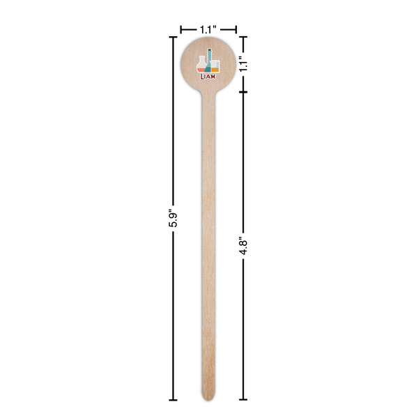 Rocket Science Wooden 6" Stir Stick - Round - Dimensions