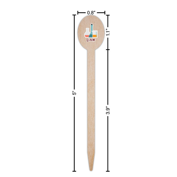 Rocket Science Wooden Food Pick - Oval - Dimensions