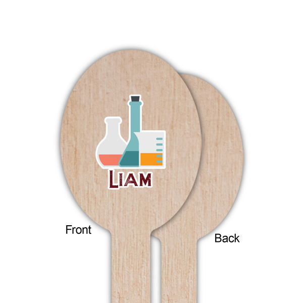 Rocket Science Wooden Food Pick - Oval - Single Sided - Front & Back
