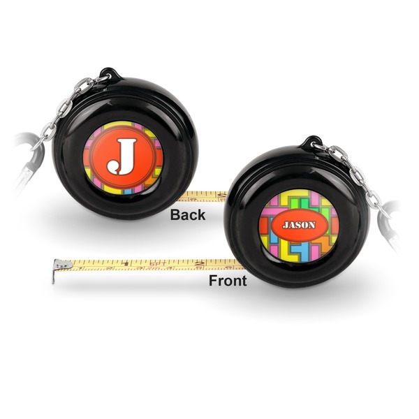 Tetromino 6-Ft Pocket Tape Measure with Carabiner Hook - Front and Back