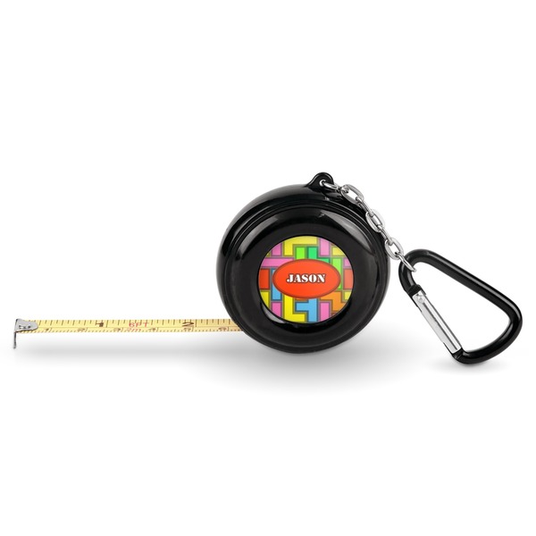 Custom Tetromino Pocket Tape Measure - 6 Ft w/ Carabiner Clip (Personalized)