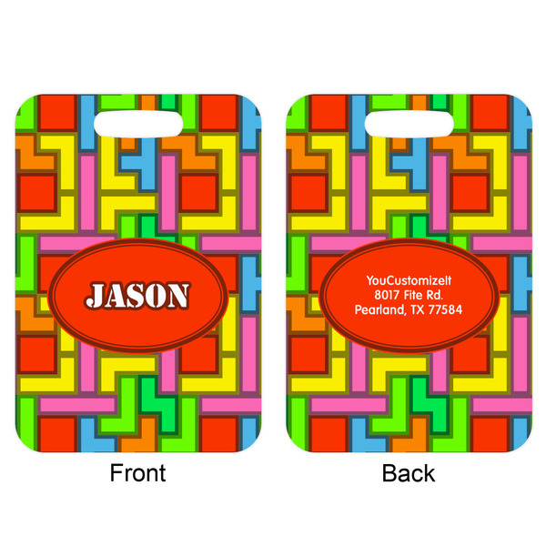 Tetromino Aluminum Luggage Tag (Front + Back)