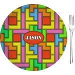 Tetromino 8" Glass Appetizer / Dessert Plates - Single or Set (Personalized)