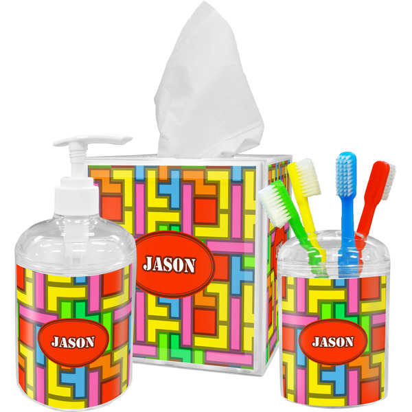 Tetromino Bathroom Accessories Set (Personalized)