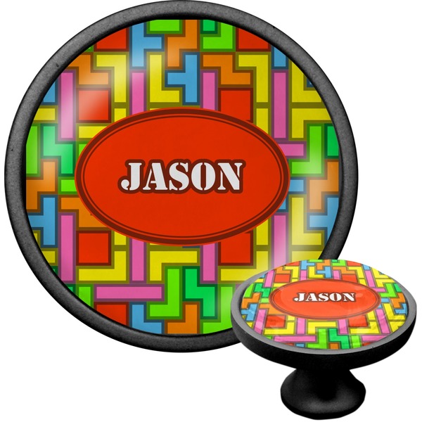 Custom Tetromino Cabinet Knob (Black) (Personalized)