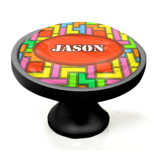 Tetromino Black Custom Cabinet Knob (Side)