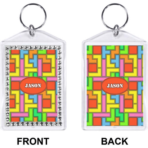 Tetromino Bling Keychain (Front + Back)