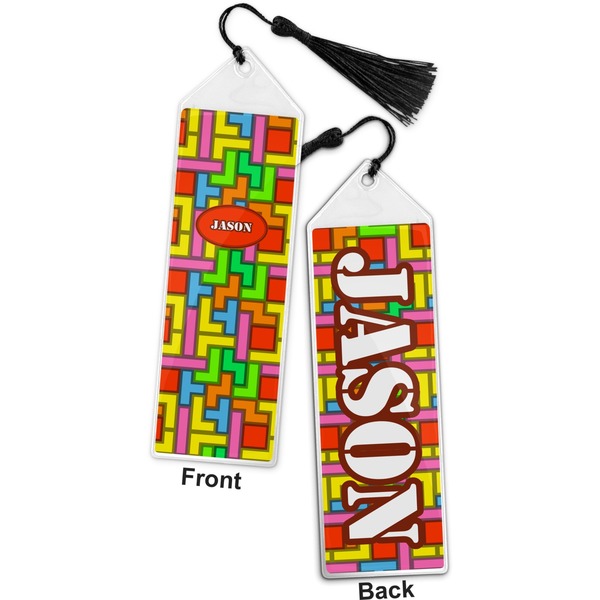 Tetromino Bookmark with tassel - Front and Back