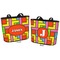 Tetromino Bucket Totes w/ Genuine Leather Trim - Regular - Front and Back - Apvl