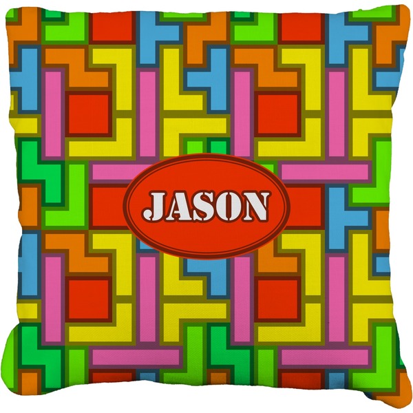 Custom Tetromino Faux-Linen Throw Pillow 16" (Personalized)