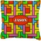 Tetromino Faux-Linen Throw Pillow 16" (Personalized)