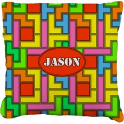 Tetromino Faux-Linen Throw Pillow 26" (Personalized)