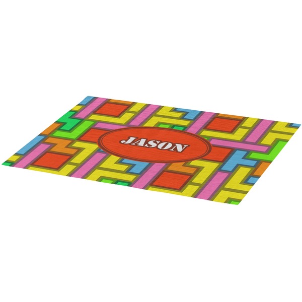 Tetromino Burlap Placemat (Angle View)