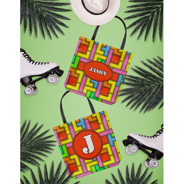 Tetromino Canvas Tote Lifestyle Front and Back