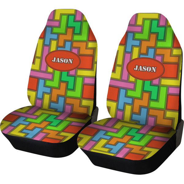 Custom Tetromino Car Seat Covers (Set of Two) (Personalized)