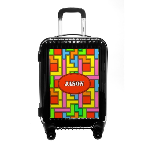 Custom Tetromino Carry On Hard Shell Suitcase (Personalized)
