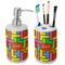 Tetromino Ceramic Bathroom Accessories Set (Personalized)