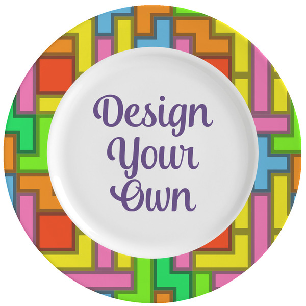 Custom Tetromino Ceramic Dinner Plates (Set of 4) (Personalized)