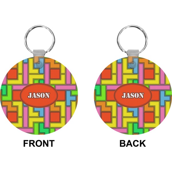 Tetromino Circle Keychain (Front + Back)