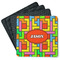Tetromino Square Rubber Backed Coasters - Set of 4 (Personalized)