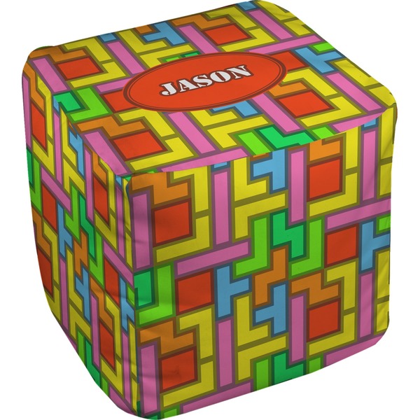 Custom Tetromino Cube Pouf Ottoman - 13" (Personalized)
