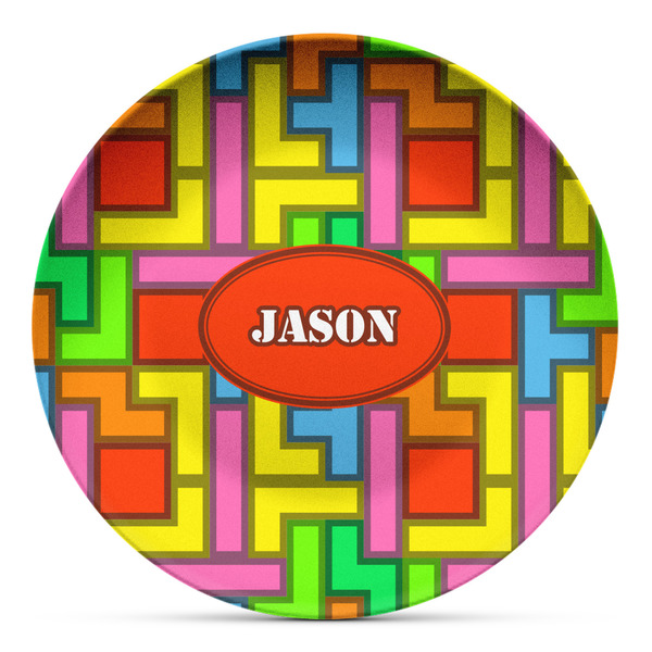 Custom Tetromino Microwave Safe Plastic Plate - Composite Polymer (Personalized)
