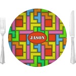 Tetromino 10" Glass Lunch / Dinner Plates - Single or Set (Personalized)