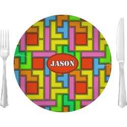 Tetromino 10" Glass Lunch / Dinner Plates - Single or Set (Personalized)