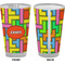 Tetromino Pint Glass - Full Color - Front & Back Views