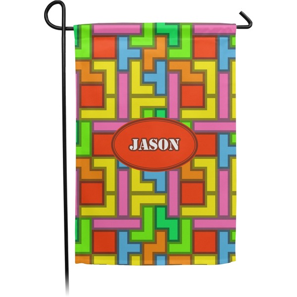 Custom Tetromino Small Garden Flag - Double Sided w/ Name or Text