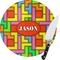 Tetromino Round Glass Cutting Board (Personalized)
