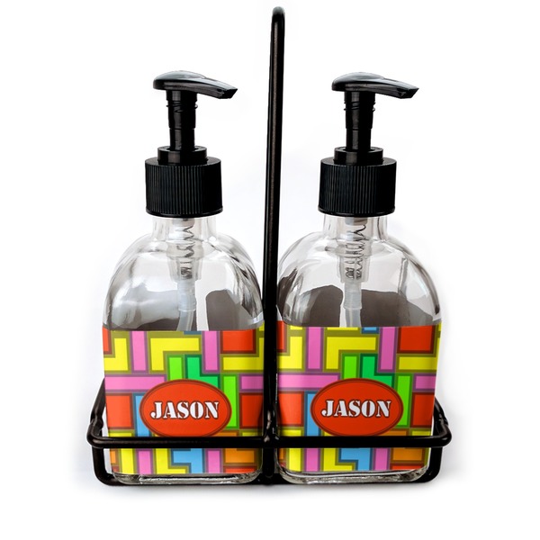 Custom Tetromino Glass Soap & Lotion Bottle Set (Personalized)