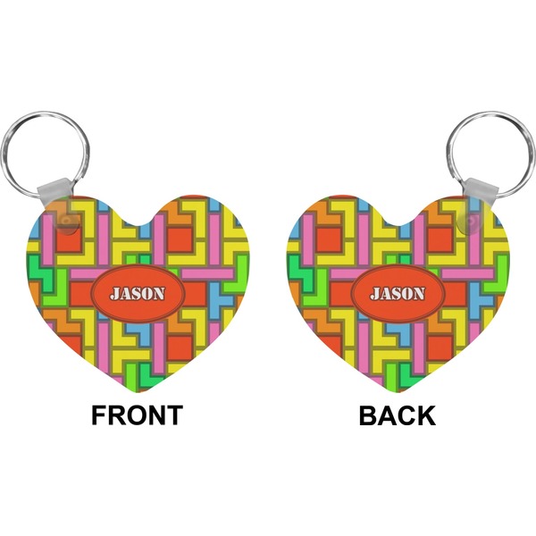 Tetromino Heart Keychain (Front + Back)