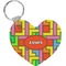 Tetromino Heart Plastic Keychain w/ Name or Text