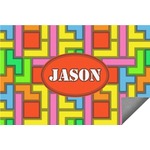 Tetromino Indoor / Outdoor Rug - 6'x8' w/ Name or Text