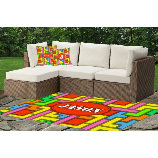 Tetromino Indoor / Outdoor Rug & Cushions
