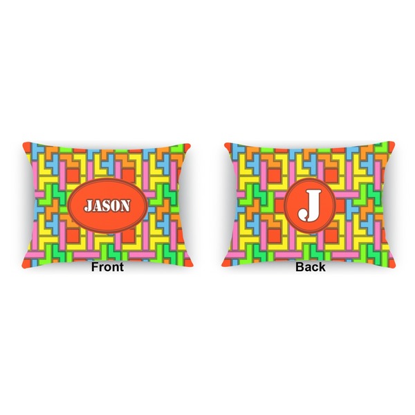 Tetromino Indoor Rectangular Burlap Pillow (Front and Back)