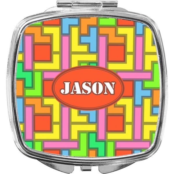 Custom Tetromino Compact Makeup Mirror (Personalized)