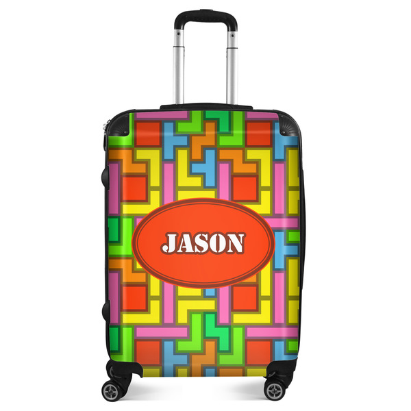 Custom Tetromino Suitcase - 24" Medium - Checked (Personalized)