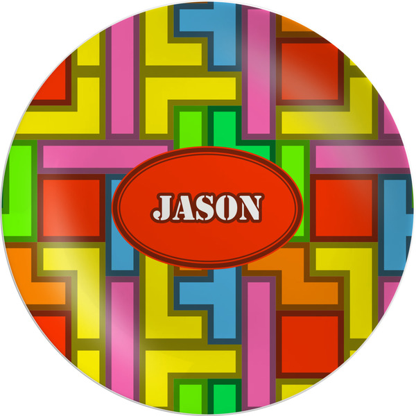 Custom Tetromino Melamine Salad Plate - 8" (Personalized)