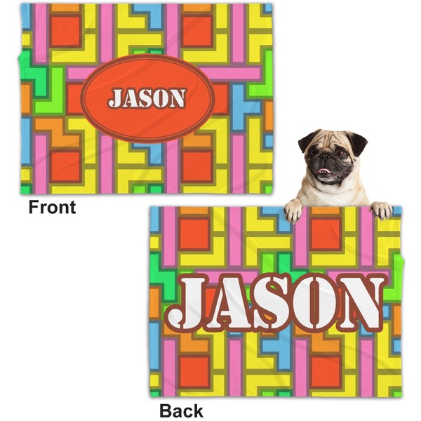 Tetromino Microfleece Dog Blanket - Regular - Front & Back